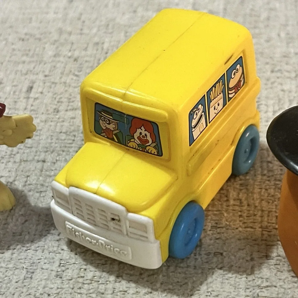 McDonald's Toys Fisher Price Bus Truck; Fast Macs Cars, McNugget + Vintage 1990s